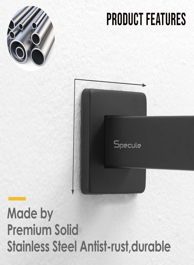 Specule 304 Stainless Steel Rectangle Premium Shower Arm for Overhead Showers with Flange (15 Inches, Black Matte Finish) - Durable, Stylish, Easy Installation - Image 3
